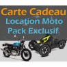 "Exclusive" gift card for a motorcycle rental