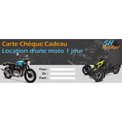 Chèque cadeau pour une location de moto. Agence de location de motos dans le 30 près de Nîmes