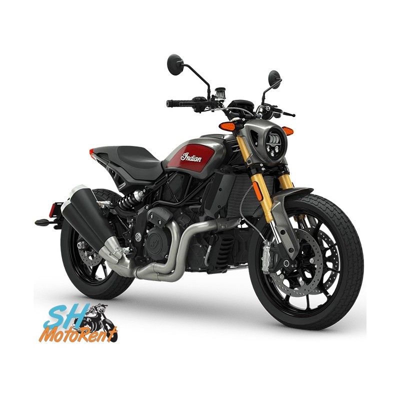 Indian FTR1200S Motorcycle Rental. American high-end motorcycle. Big sporty roadster stuffed with torque